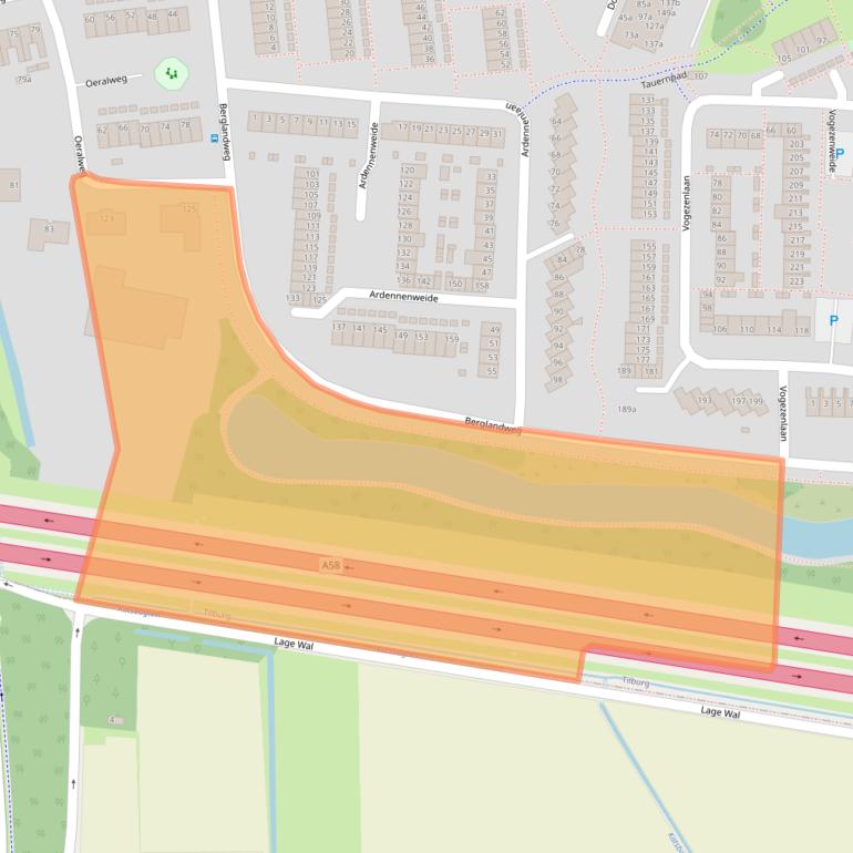 Kaart van postcodegebied 5022GV.