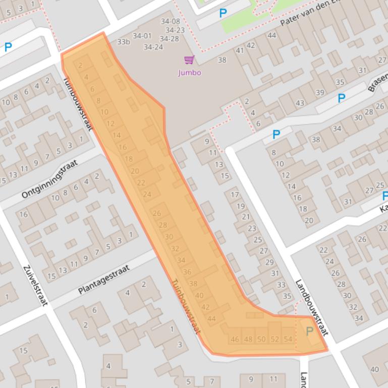 Kaart van postcodegebied 5022HP.