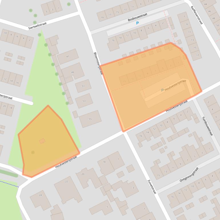 Kaart van postcodegebied 5022HW.