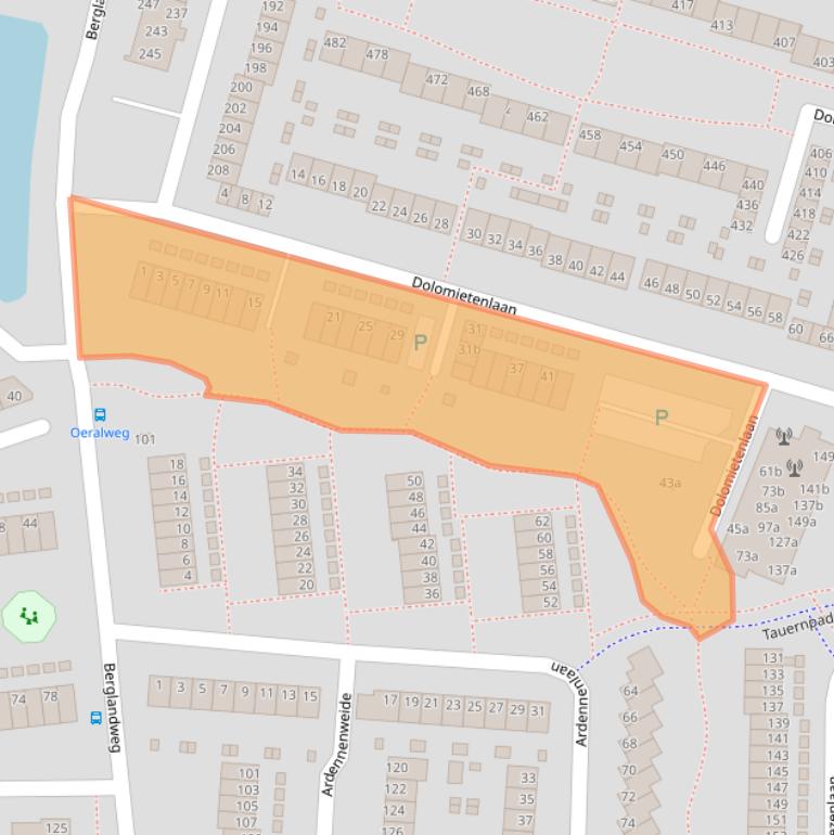 Kaart van postcodegebied 5022JE.