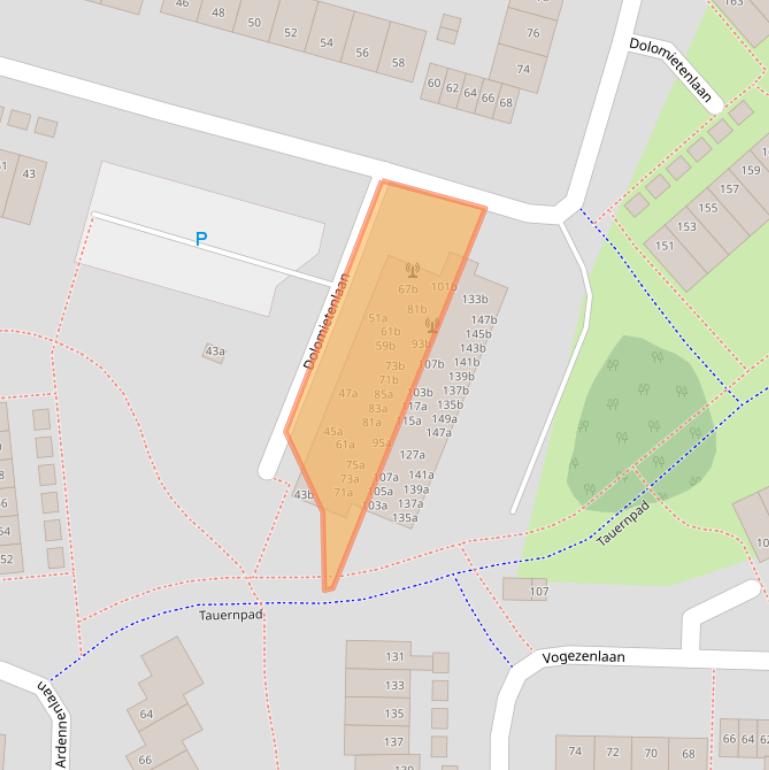 Kaart van postcodegebied 5022JG.