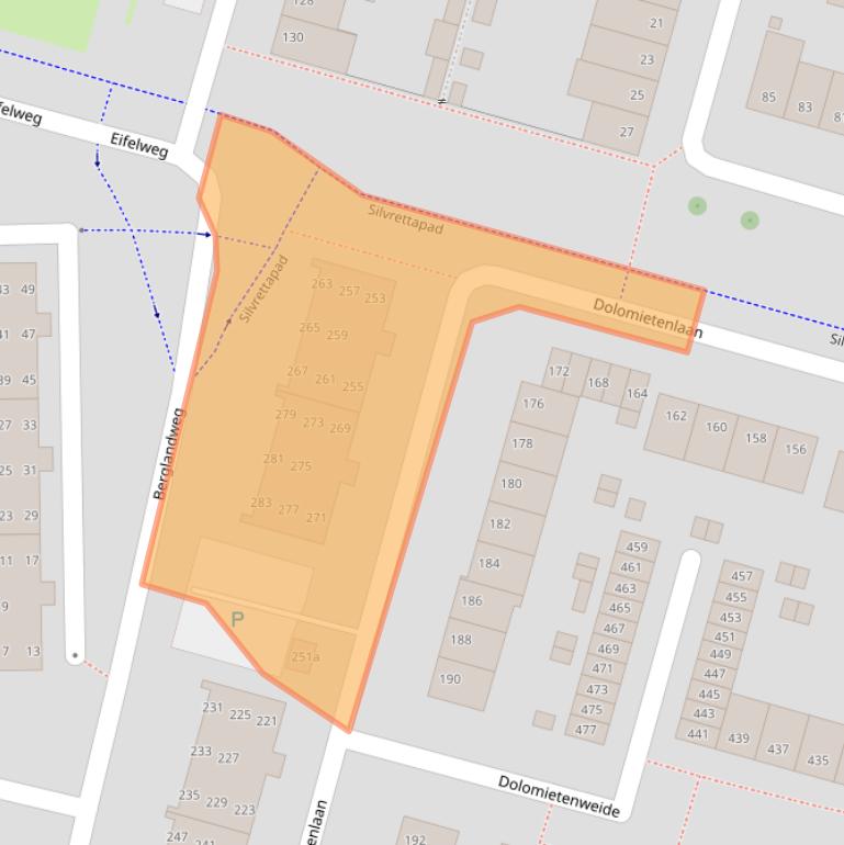 Kaart van postcodegebied 5022JS.
