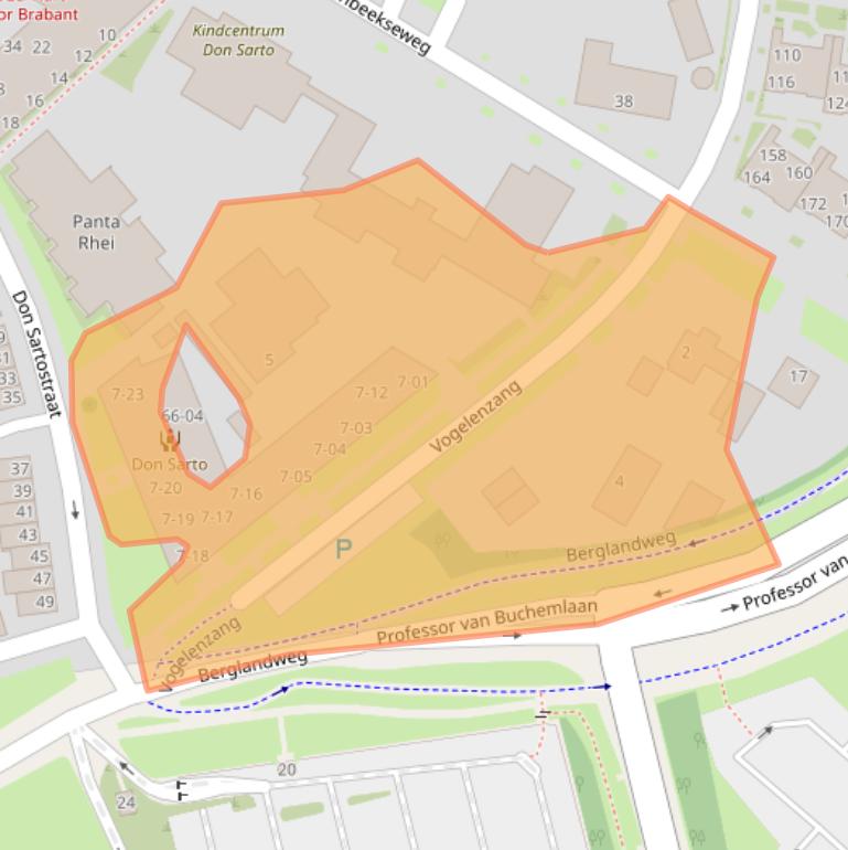Kaart van postcodegebied 5022JZ.