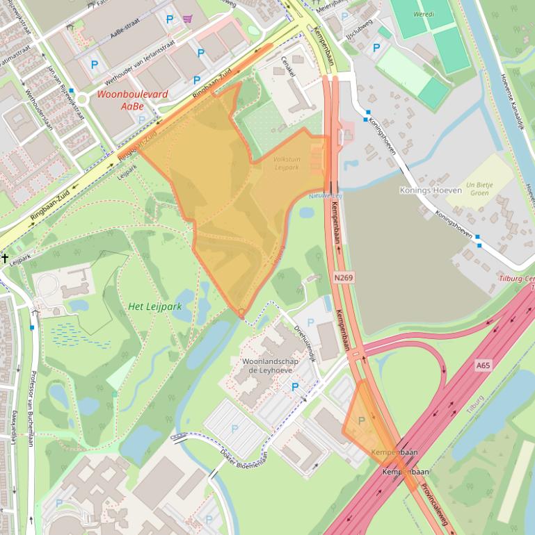 Kaart van postcodegebied 5022KC.