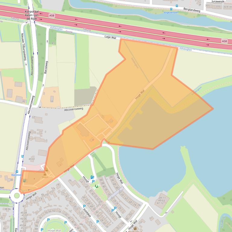 Kaart van postcodegebied 5022KH.