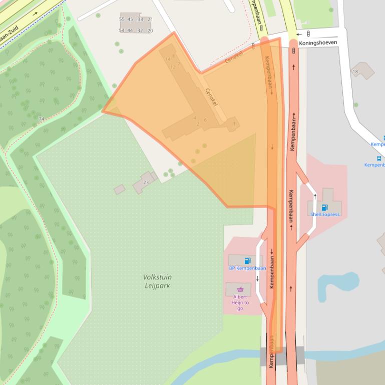 Kaart van postcodegebied 5022KK.