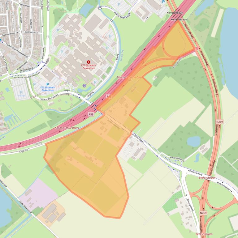 Kaart van postcodegebied 5022KN.