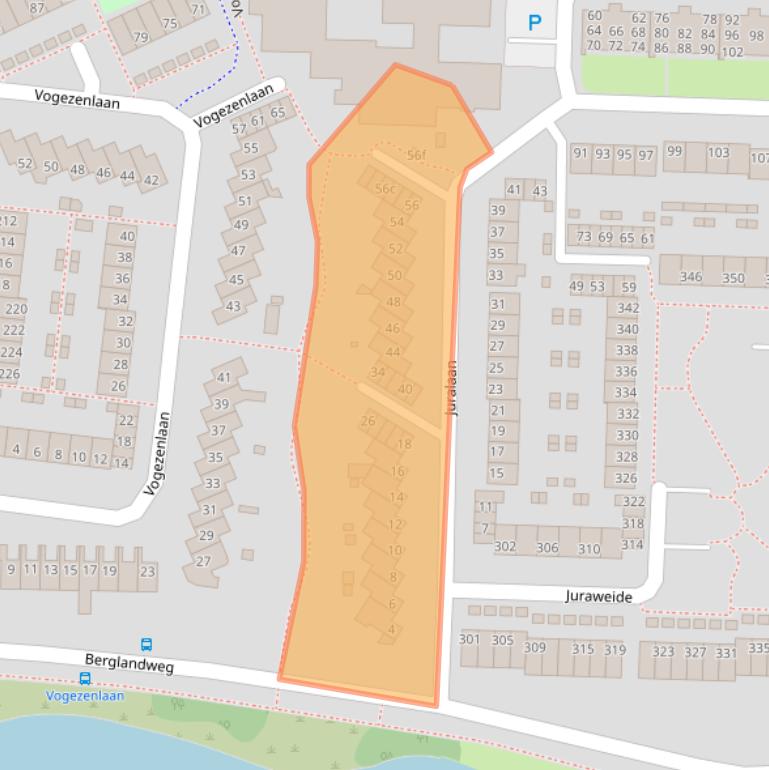 Kaart van postcodegebied 5022LC.