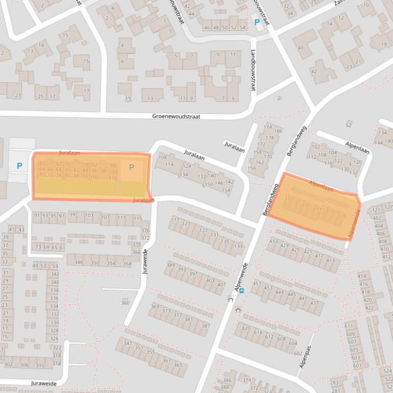Kaart van postcodegebied 5022LH.