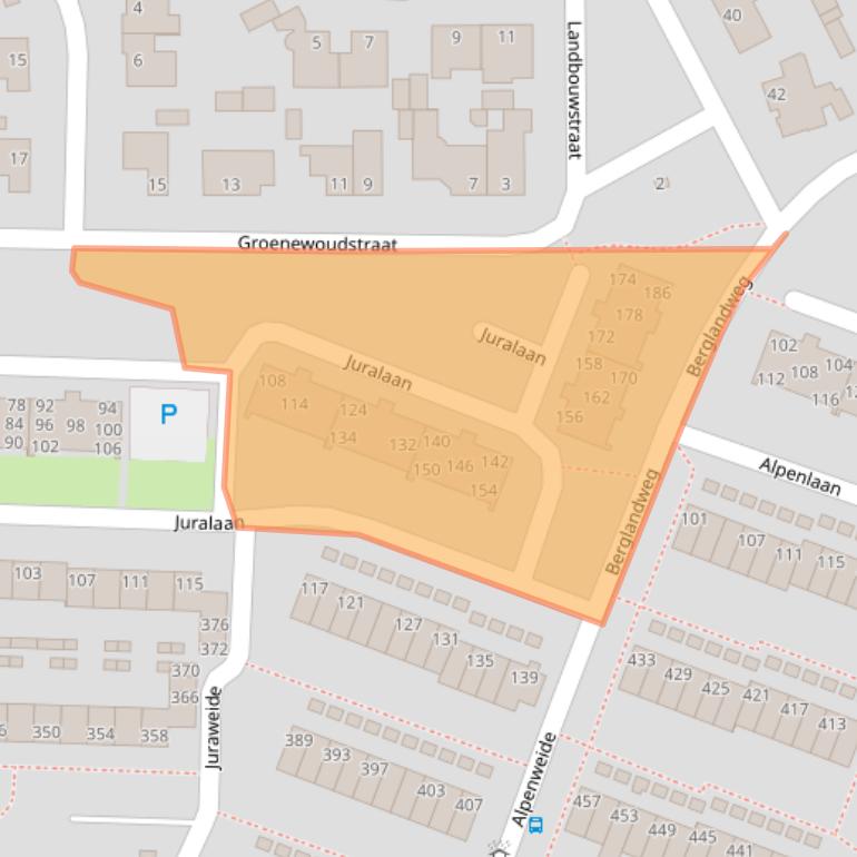 Kaart van postcodegebied 5022LJ.