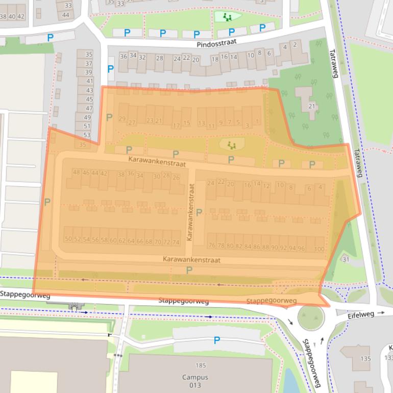 Kaart van postcodegebied 5022MG.