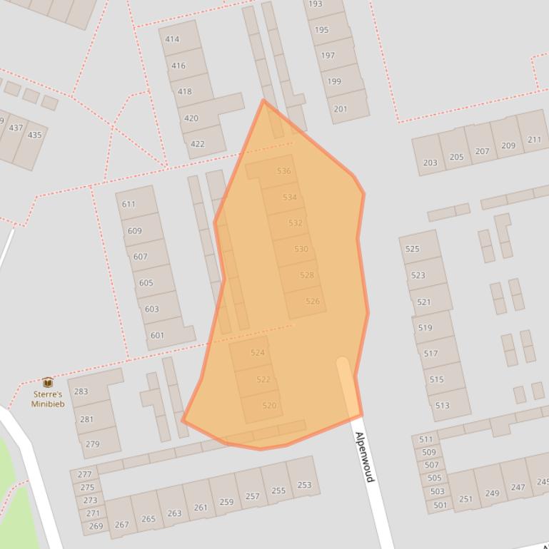 Kaart van postcodegebied 5022MV.