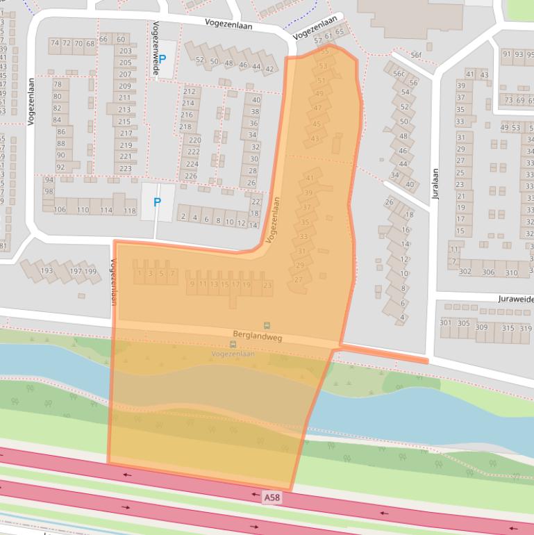 Kaart van postcodegebied 5022NA.