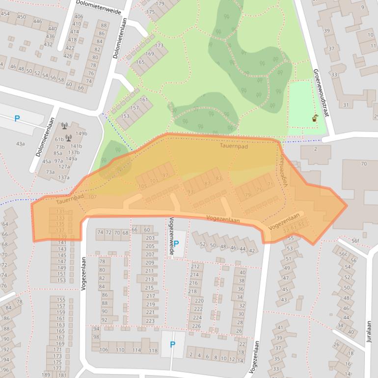 Kaart van postcodegebied 5022NB.