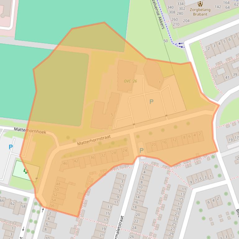 Kaart van postcodegebied 5022PA.