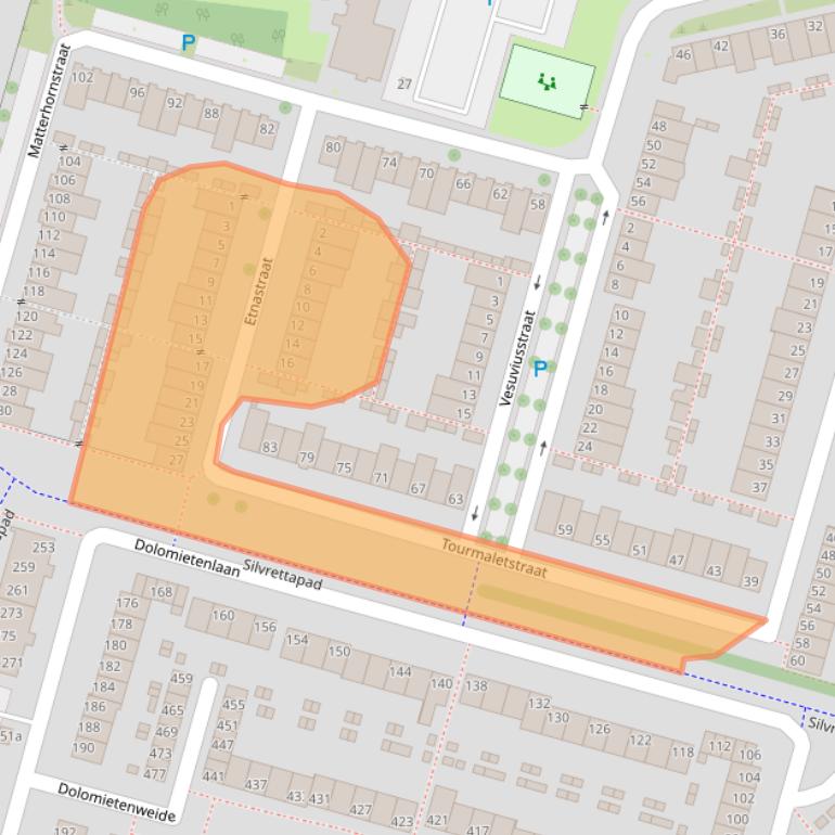 Kaart van postcodegebied 5022PC.