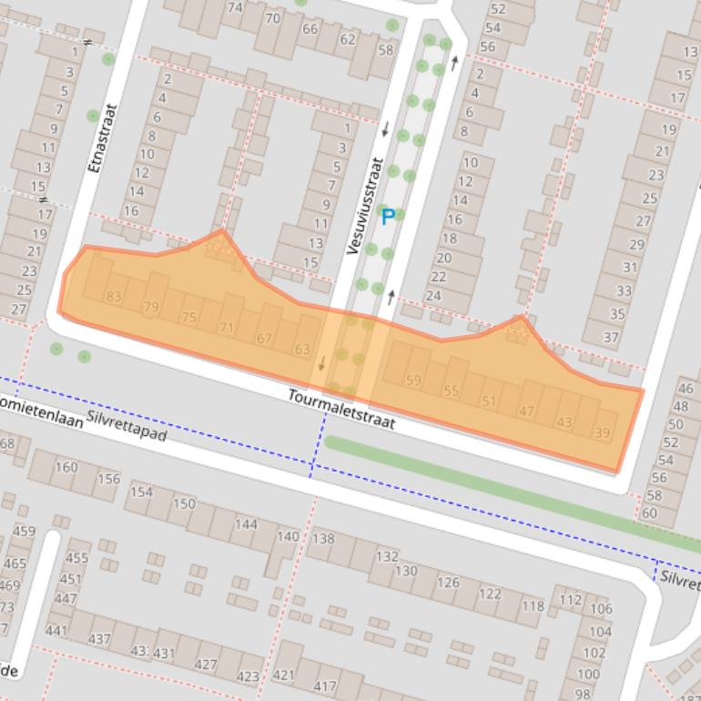 Kaart van postcodegebied 5022PG.