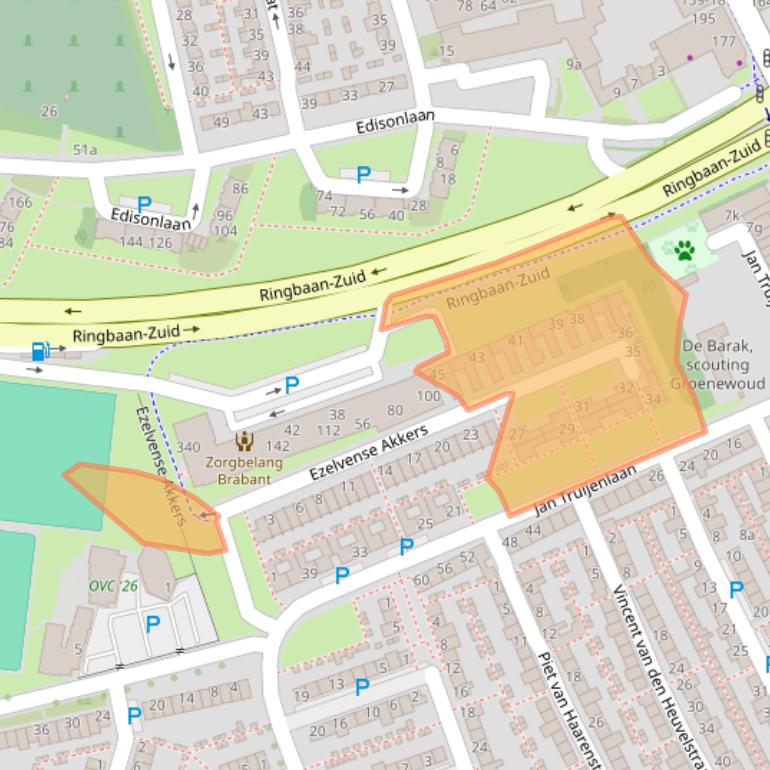Kaart van postcodegebied 5022PM.