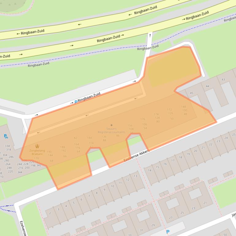 Kaart van postcodegebied 5022PP.