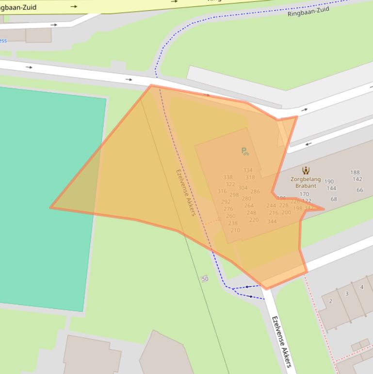 Kaart van postcodegebied 5022PR.