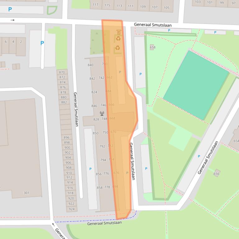 Kaart van postcodegebied 5025AM.