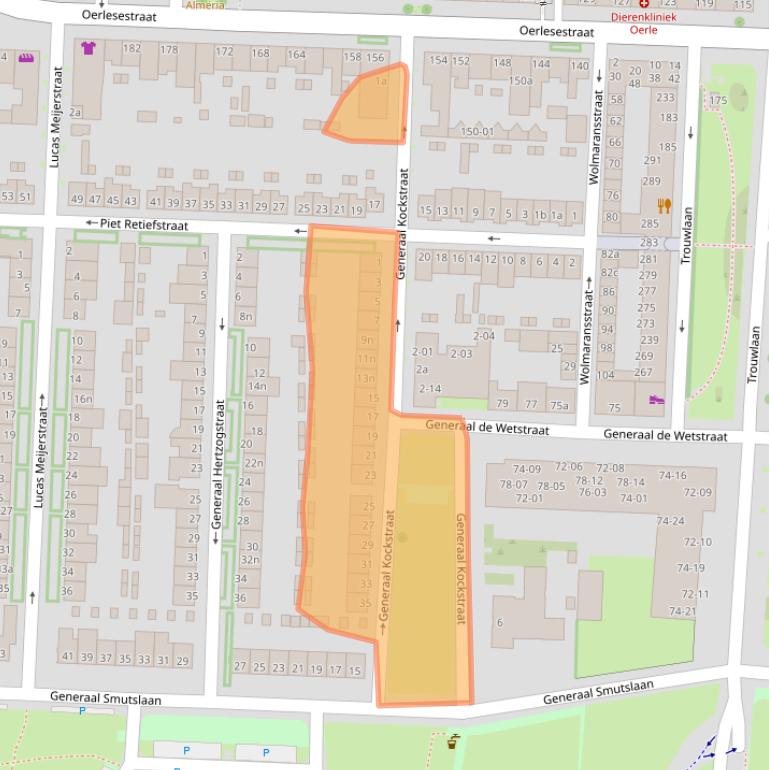 Kaart van postcodegebied 5025BA.