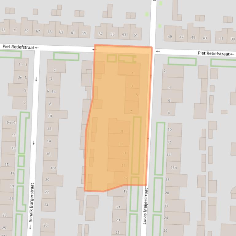 Kaart van postcodegebied 5025BH.