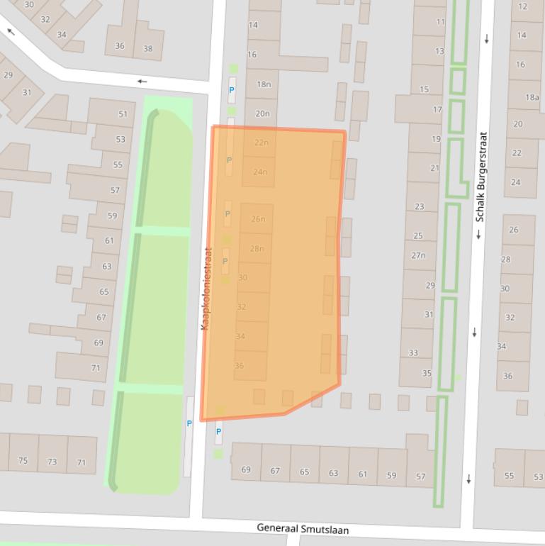 Kaart van postcodegebied 5025BW.