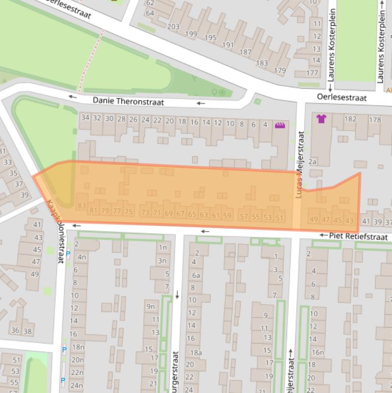 Kaart van postcodegebied 5025CB.
