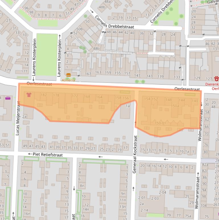 Kaart van postcodegebied 5025DD.