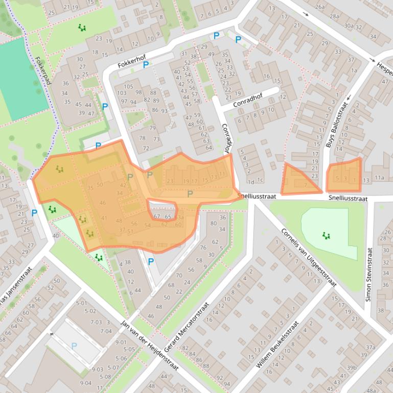 Kaart van postcodegebied 5025DW.