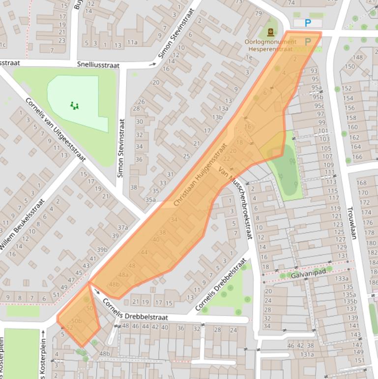Kaart van postcodegebied 5025EE.