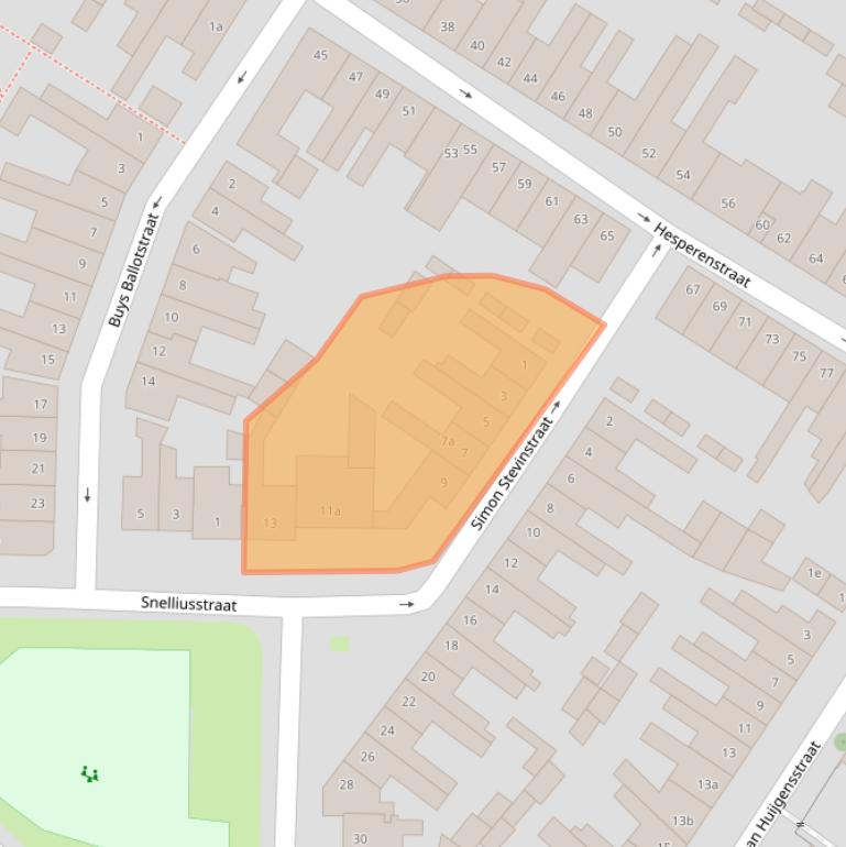 Kaart van postcodegebied 5025EG.