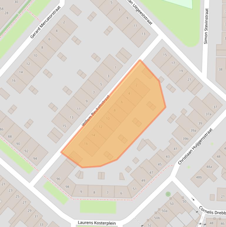 Kaart van postcodegebied 5025EK.