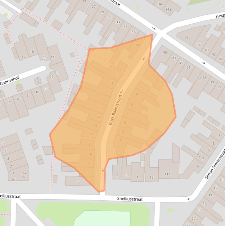 Kaart van postcodegebied 5025ER.