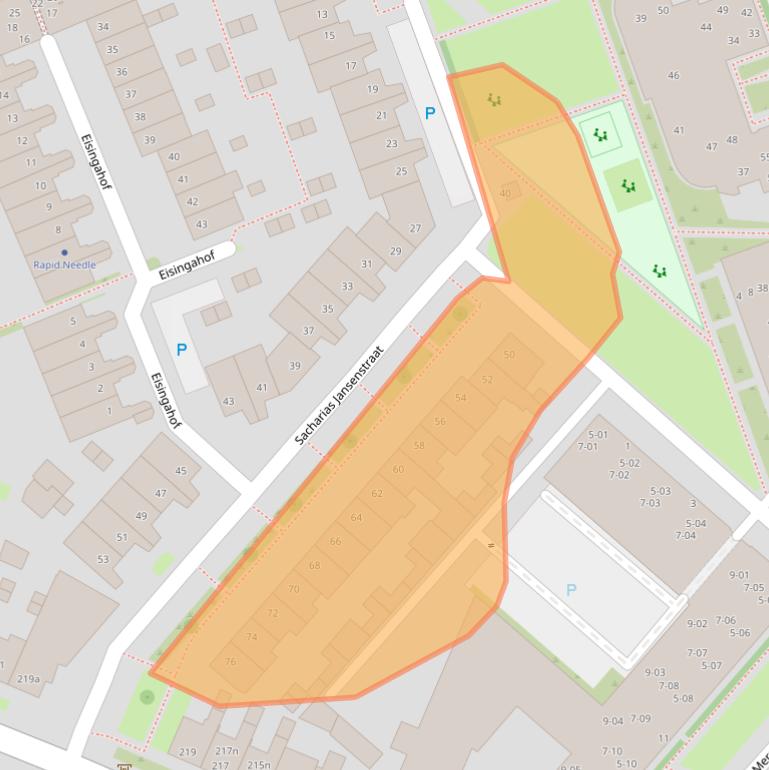 Kaart van postcodegebied 5025ET.