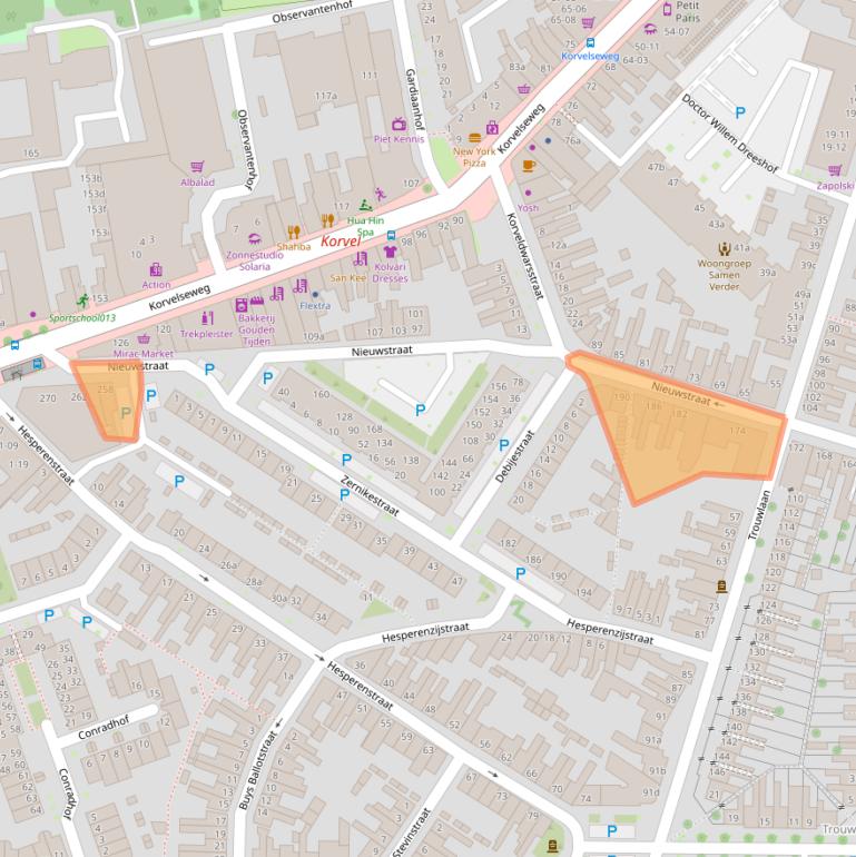 Kaart van postcodegebied 5025GB.