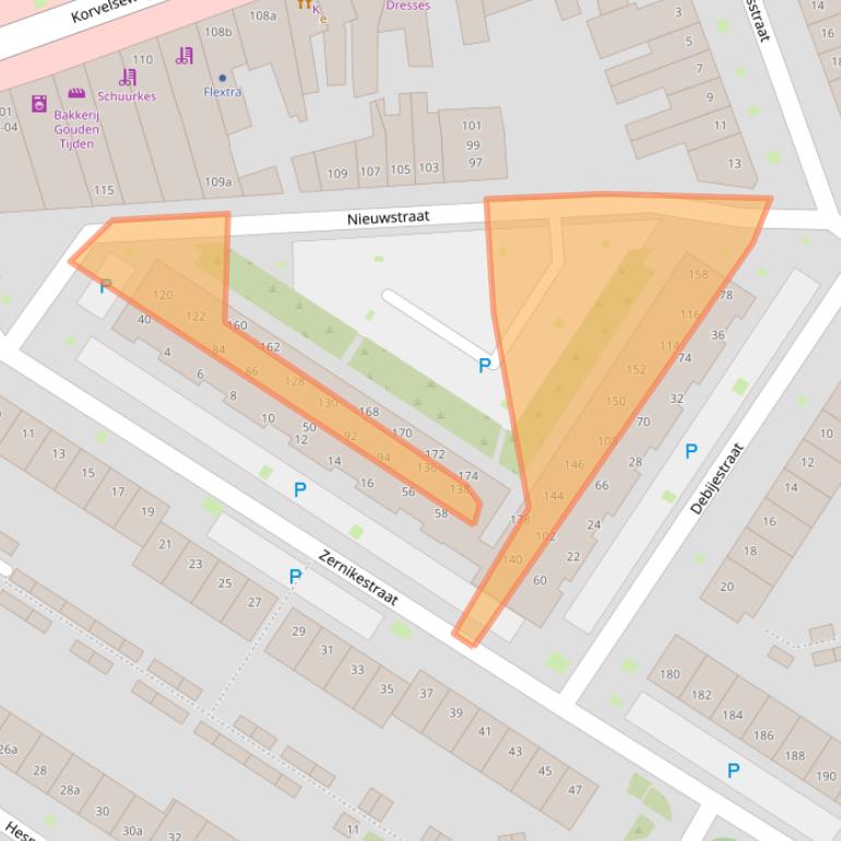 Kaart van postcodegebied 5025GE.