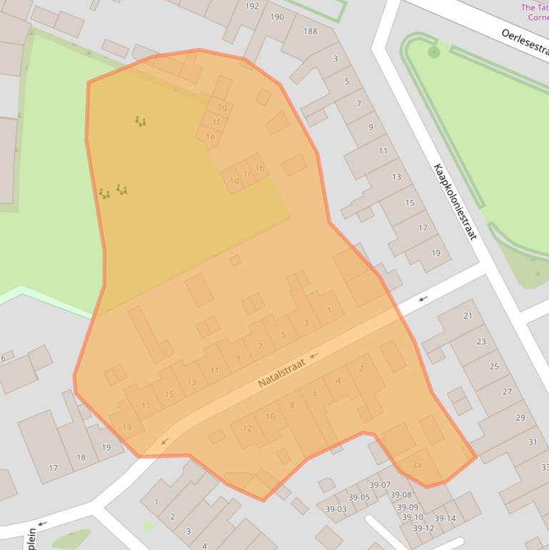 Kaart van postcodegebied 5025HA.