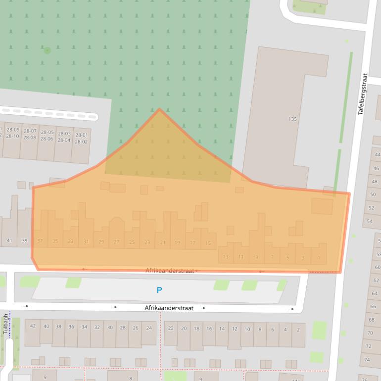 Kaart van postcodegebied 5025HP.