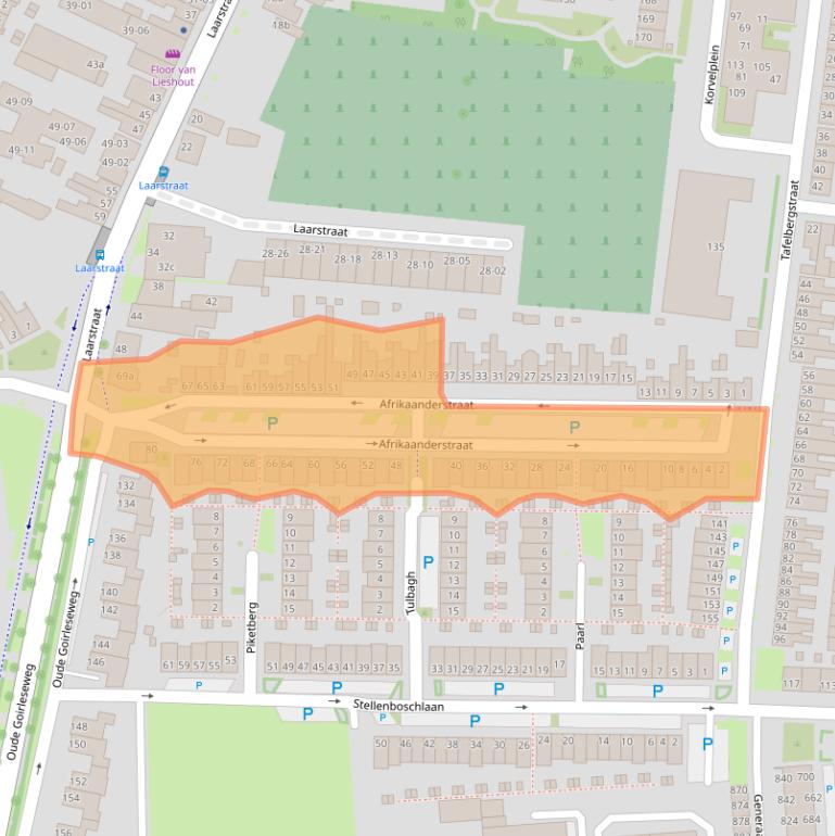 Kaart van postcodegebied 5025HR.