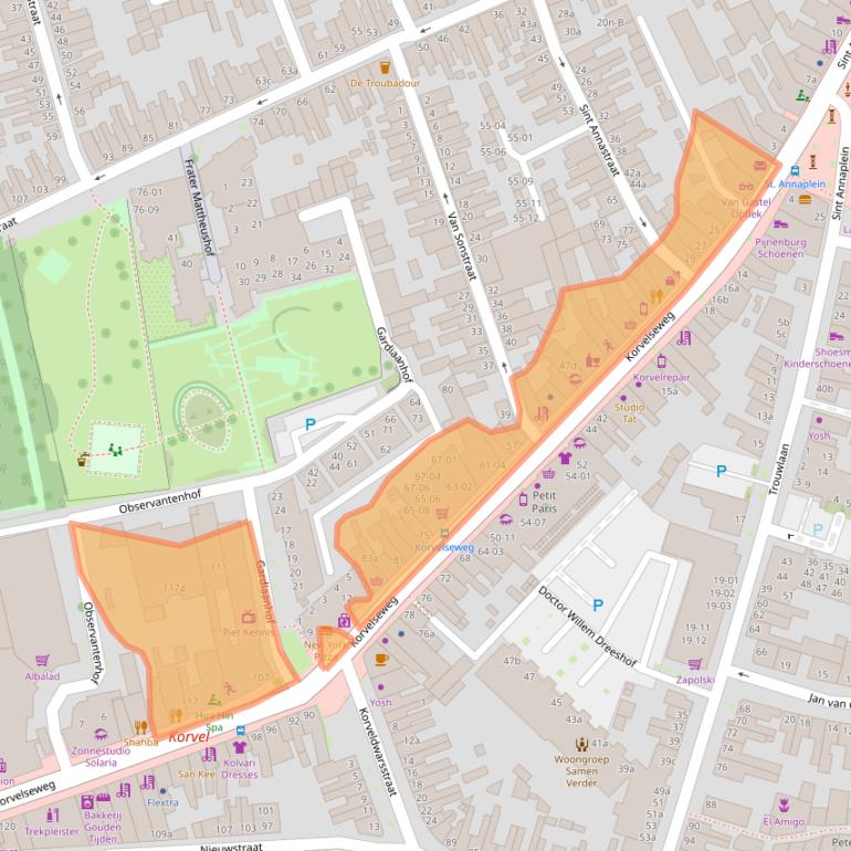 Kaart van postcodegebied 5025JB.