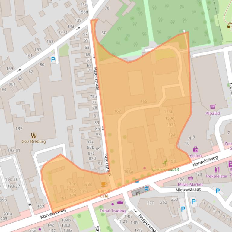 Kaart van postcodegebied 5025JD.