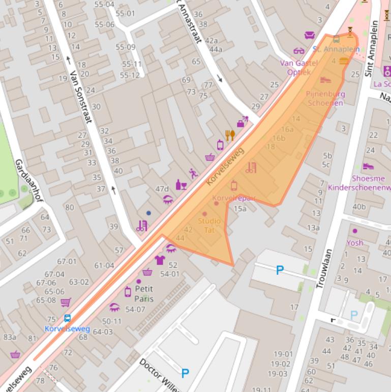 Kaart van postcodegebied 5025JH.