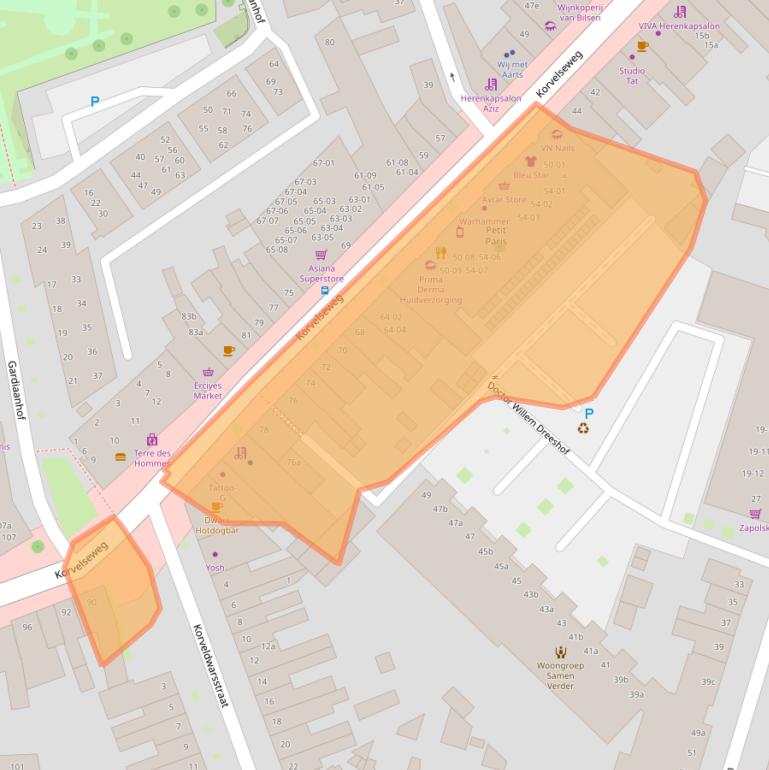 Kaart van postcodegebied 5025JJ.
