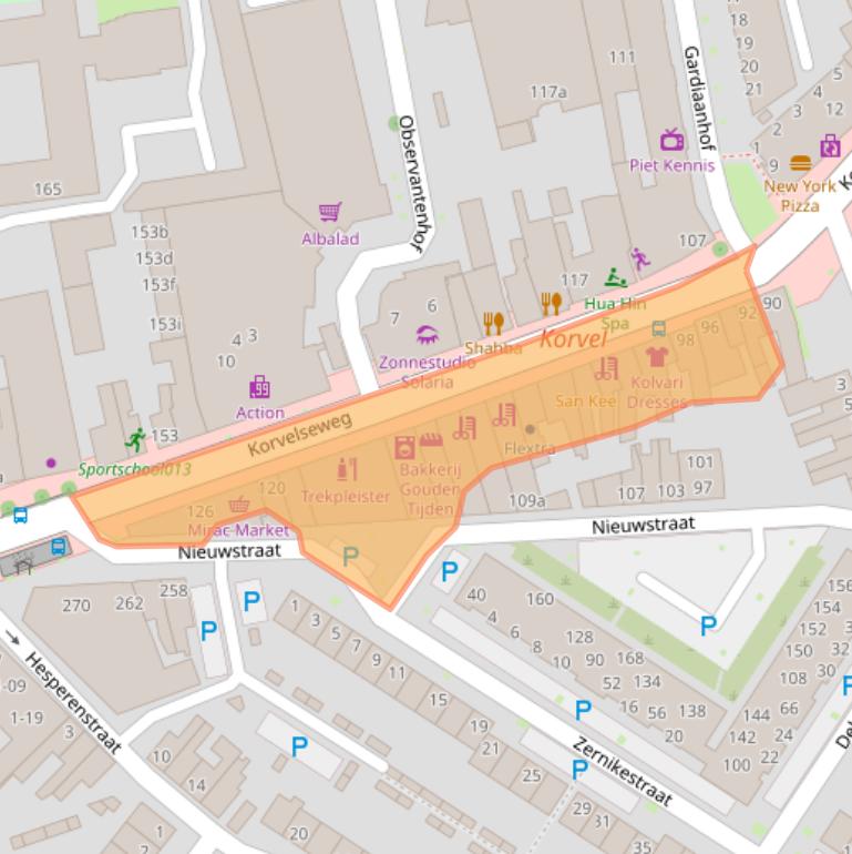 Kaart van postcodegebied 5025JK.