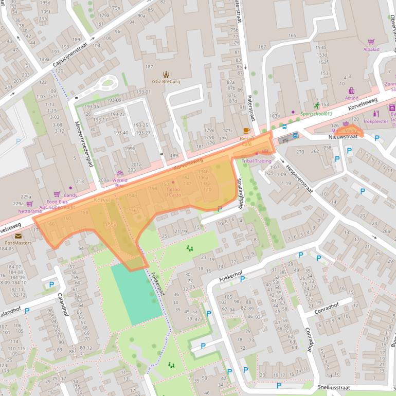 Kaart van postcodegebied 5025JL.