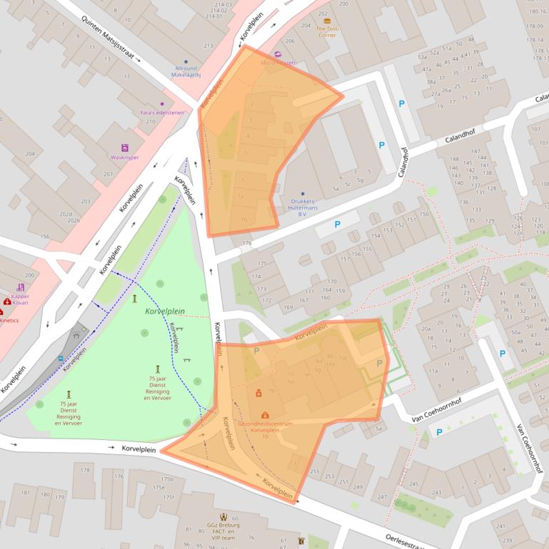 Kaart van postcodegebied 5025JN.