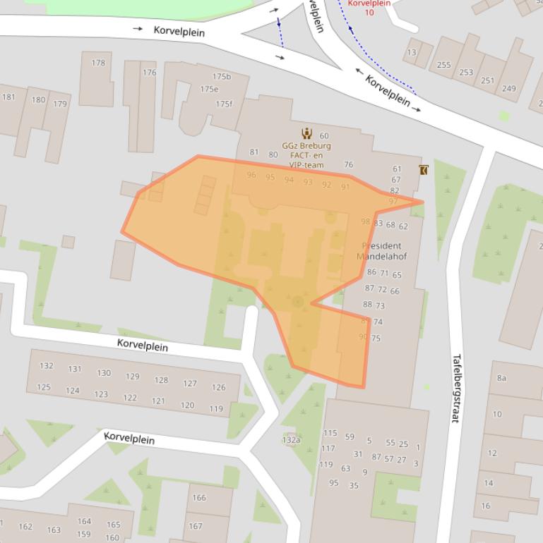 Kaart van postcodegebied 5025JT.