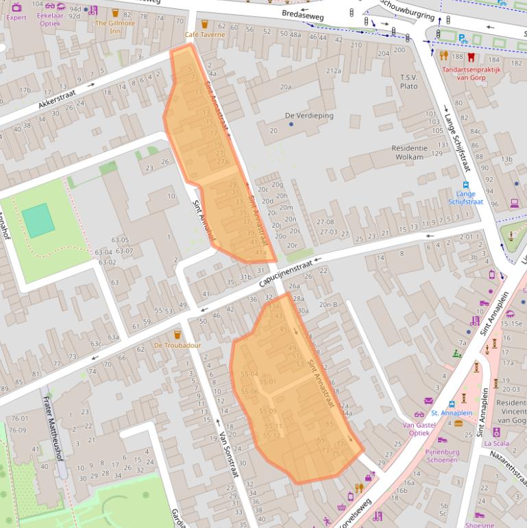 Kaart van postcodegebied 5025KA.